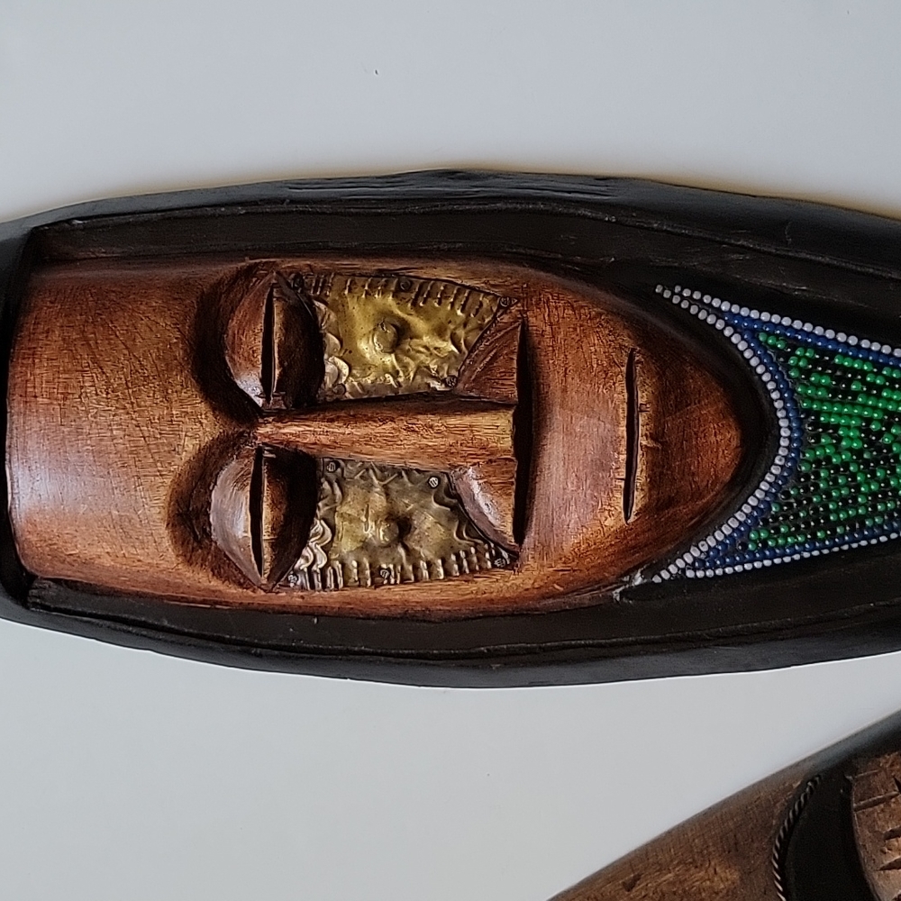 African wooden masks | hand crafted in Ghana | set of 2 - Picture 3 of 5